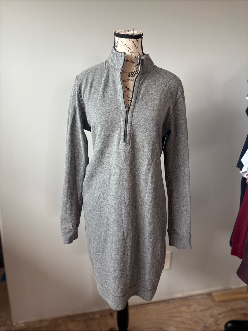 Tommy Bahama Marled Flip side half zip reversible sweater sweatshirt dress Med